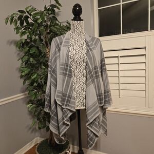 Maurices Plus Size OS Plaid Grey Cover Up